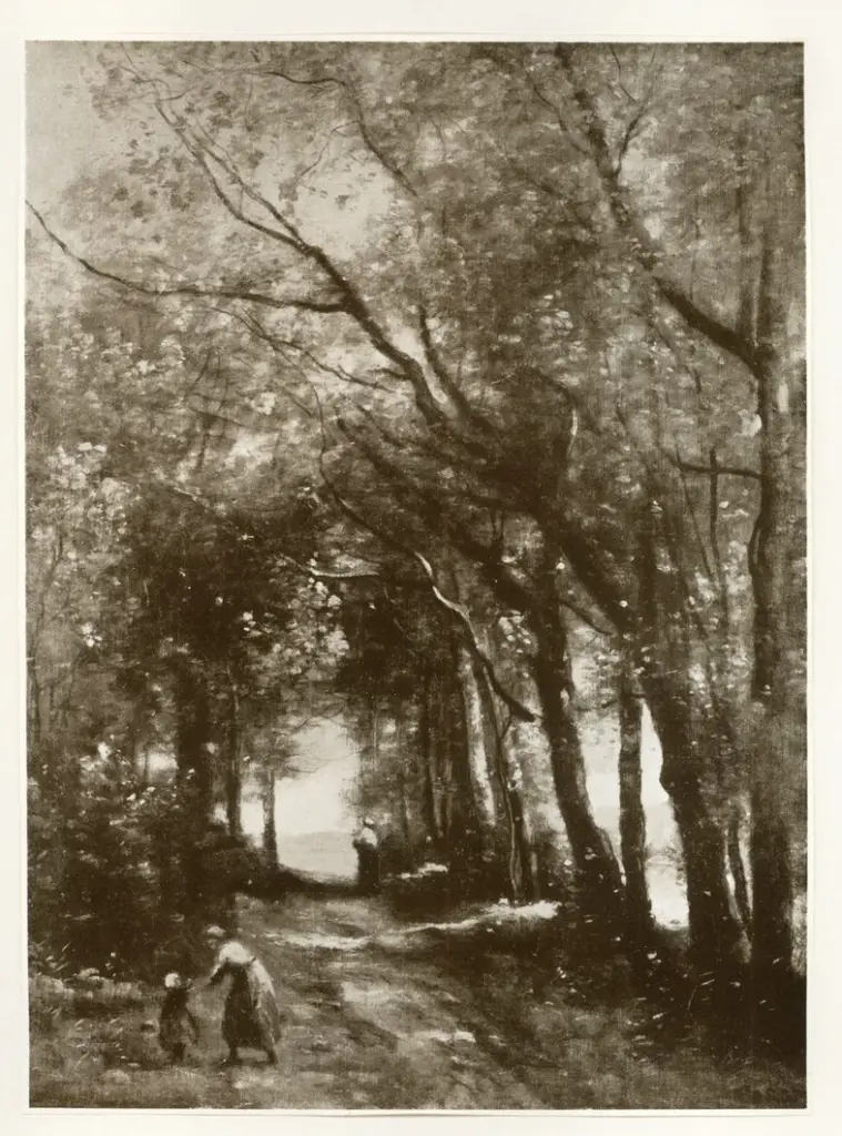 Anonimo , Corot, Jean Baptiste Camille - sec. XIX - A lane through the trees , fronte