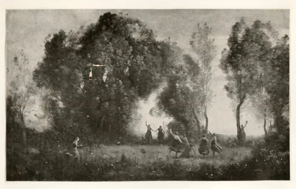 Anonimo , Corot, Jean Baptiste Camille - sec. XIX - La danse des nymphes , fronte