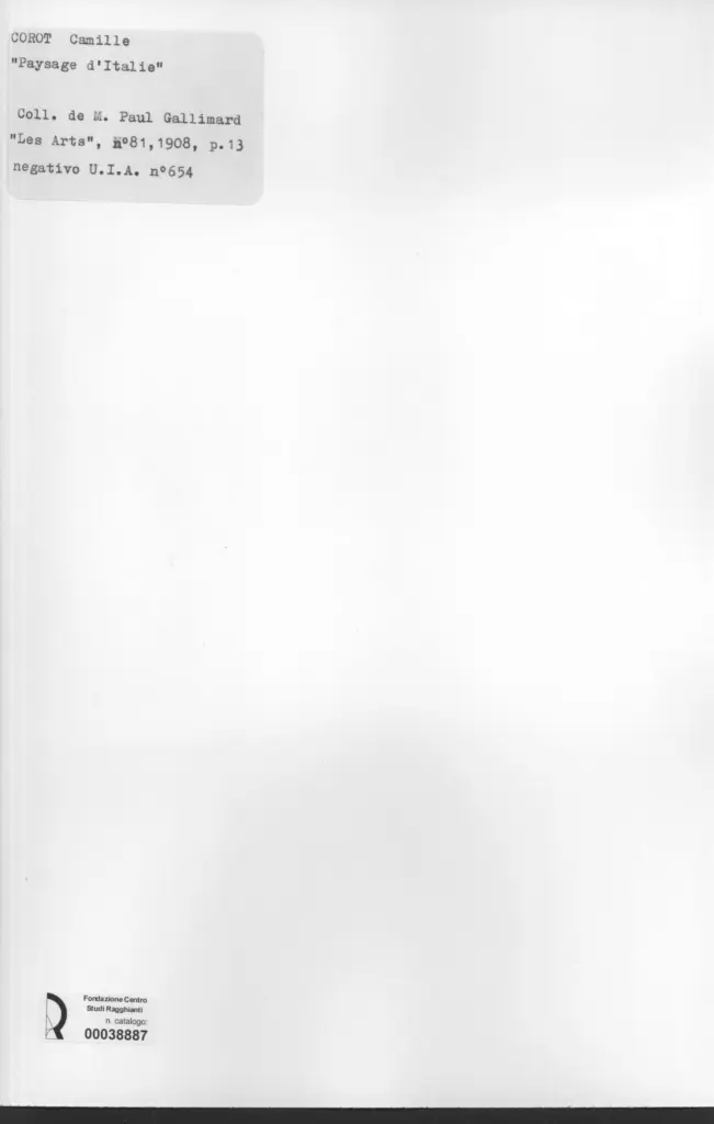 Anonimo , Corot, Jean Baptiste Camille - sec. XIX - Paysage d'Italie , retro