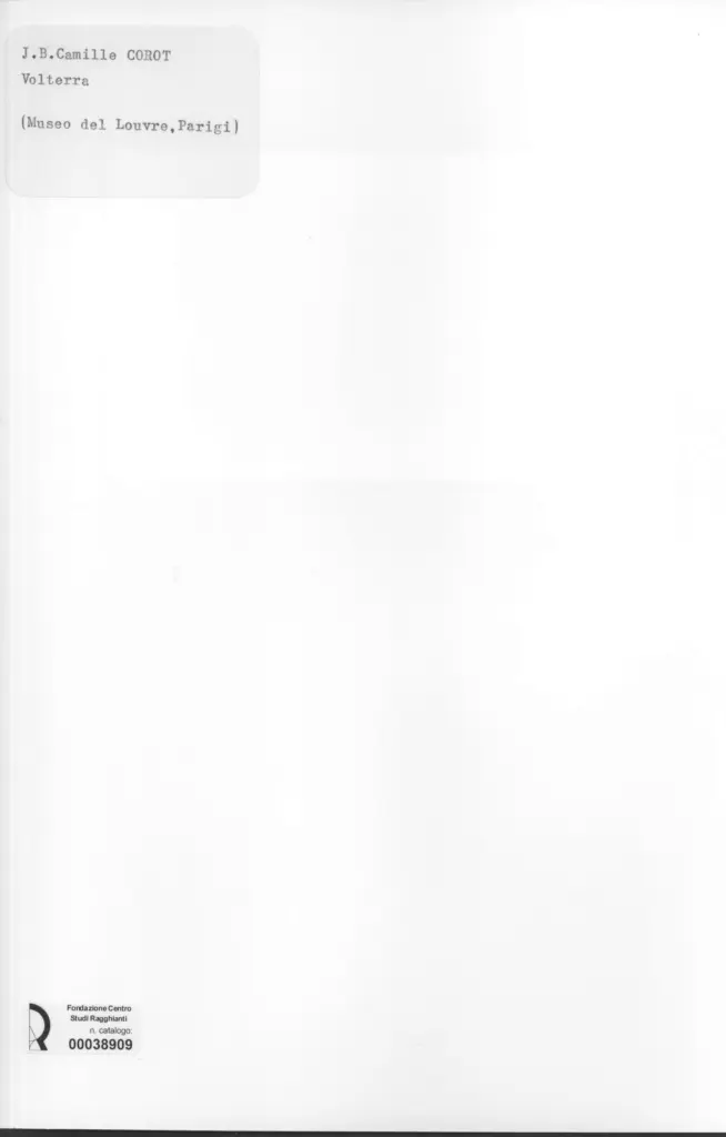Anonimo , Corot, Jean Baptiste Camille - sec. XIX - Volterra , retro