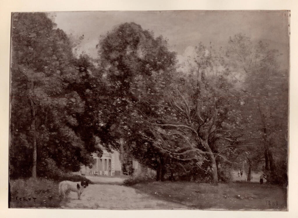 Anonimo , Corot, Jean Baptiste Camille - sec. XIX - Entrée de la villa MM. Duberisson à Brunoy , fronte