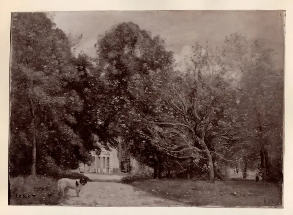 Anonimo , Corot, Jean Baptiste Camille - sec. XIX - Entr&eacute;e de la villa MM. Duberisson &agrave; Brunoy , fronte