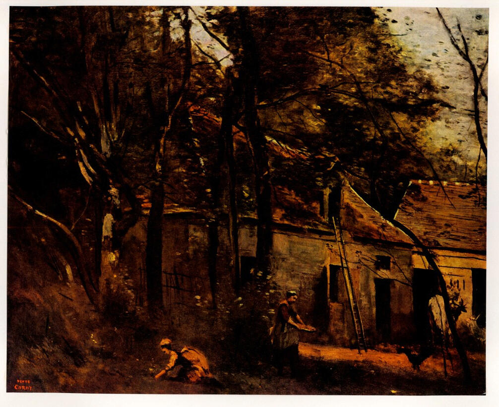 Anonimo , Corot, Jean Baptiste Camille - sec. XIX - Casetta nel bosco , fronte