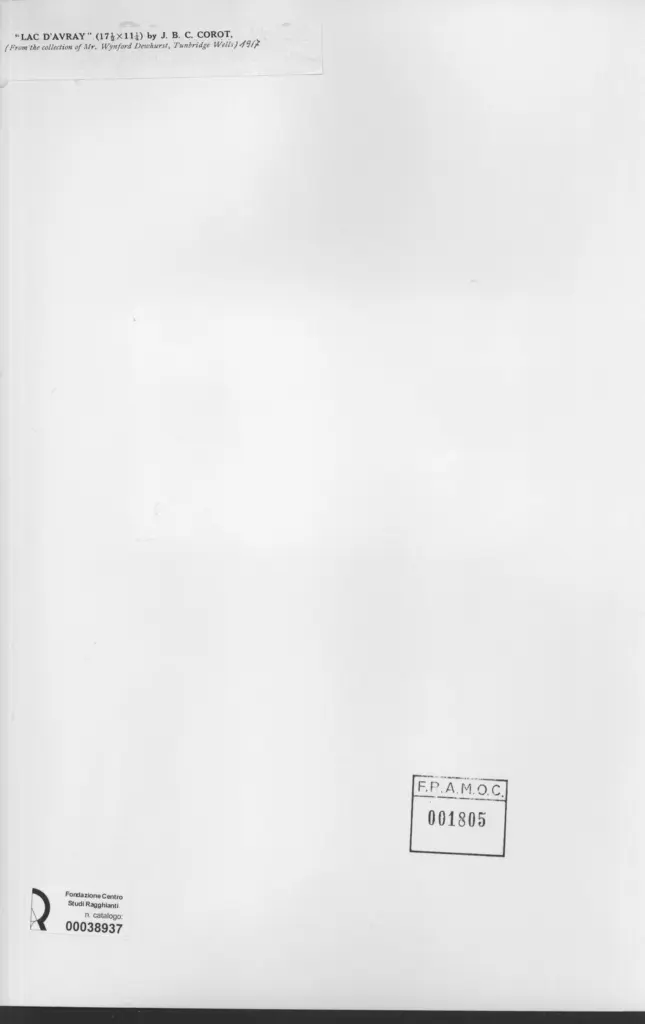 Anonimo , Corot, Jean Baptiste Camille - sec. XIX - Lac d'Avray , retro