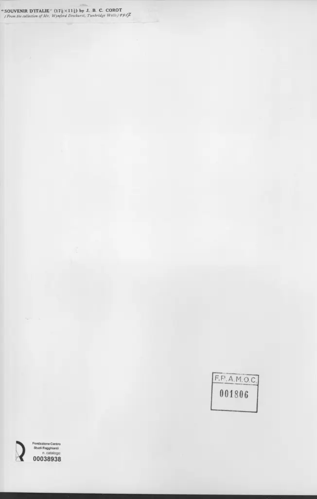 Anonimo , Corot, Jean Baptiste Camille - sec. XIX - Souvenir d'Italie , retro