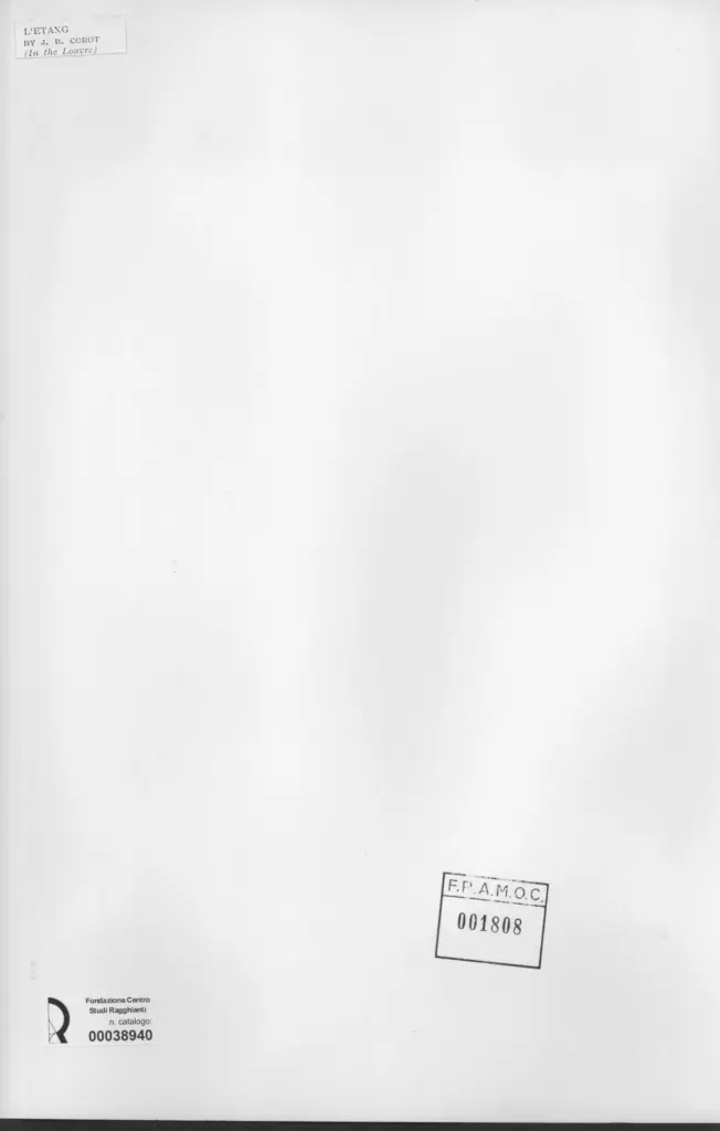 Anonimo , Corot, Jean Baptiste Camille - sec. XIX - L'etang , retro