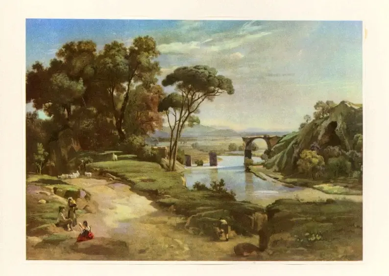 Anonimo , Corot, Jean Baptiste Camille - sec. XIX - The bridge of Narni , fronte