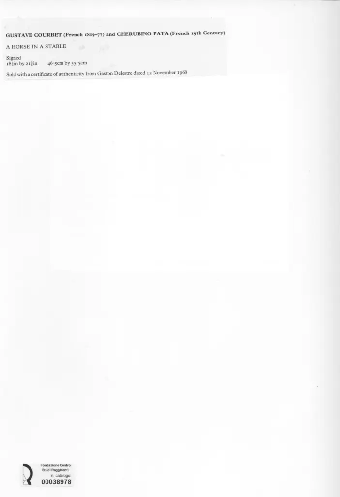 Anonimo , Courbet, Gustave - sec. XIX - A Horse in a Stable , retro