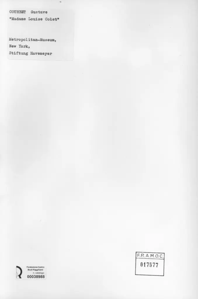 Anonimo , Courbet, Gustave - sec. XIX - Madame Louise Colet , retro