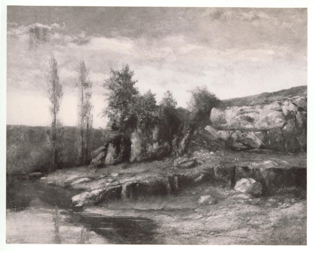 Courbet, Gustave , Riviére et rochers dans le Doubs
