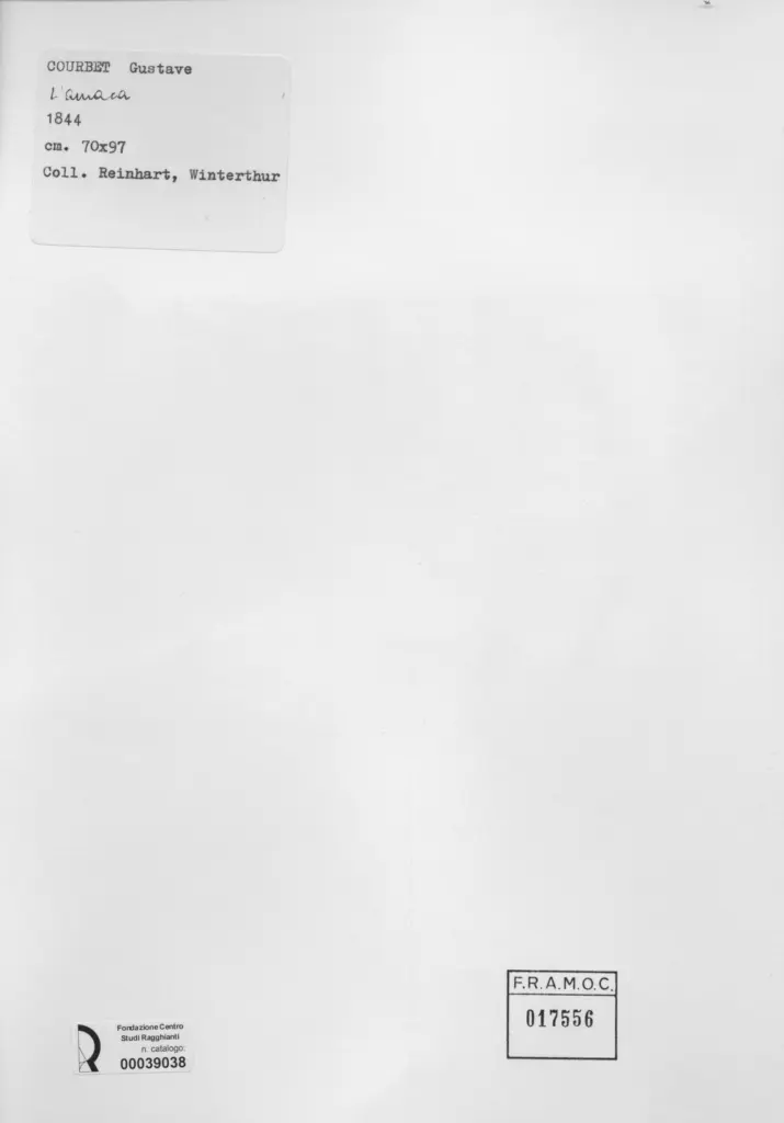 Anonimo , Courbet, Gustave - sec. XIX - L'amaca , retro