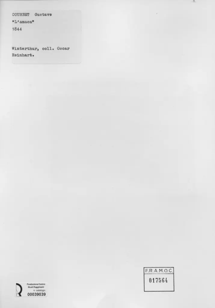 Anonimo , Courbet, Gustave - sec. XIX - L'amaca , retro