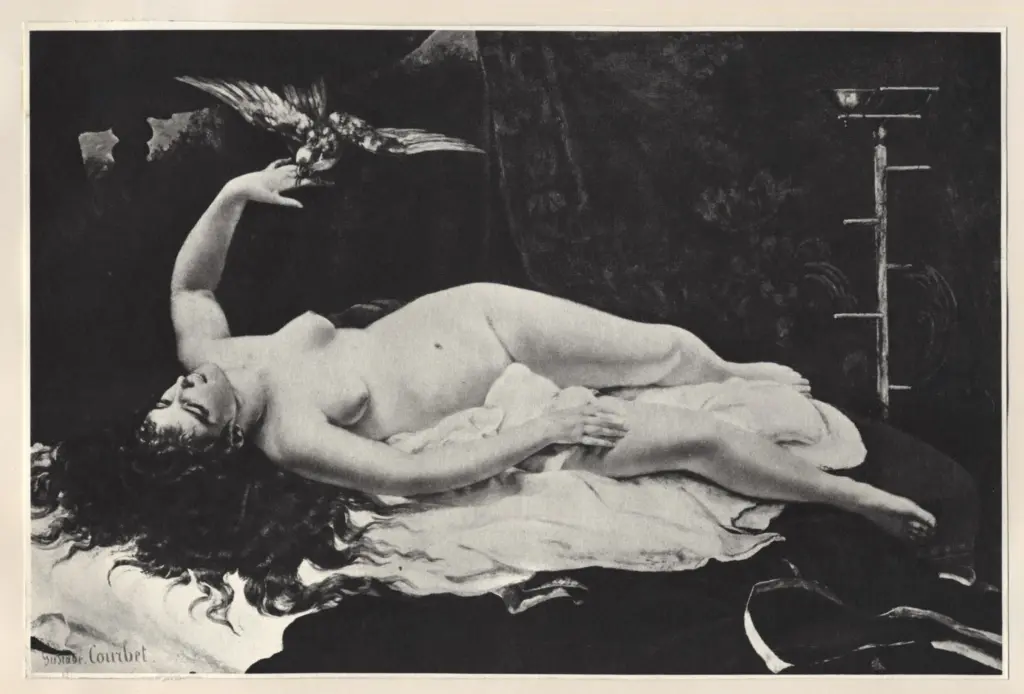 Anonimo , Courbet, Gustave - sec. XIX - Donna col pappagallo , fronte