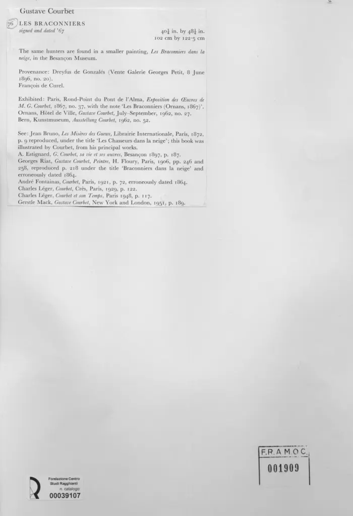 Anonimo , Courbet, Gustave - sec. XIX , retro