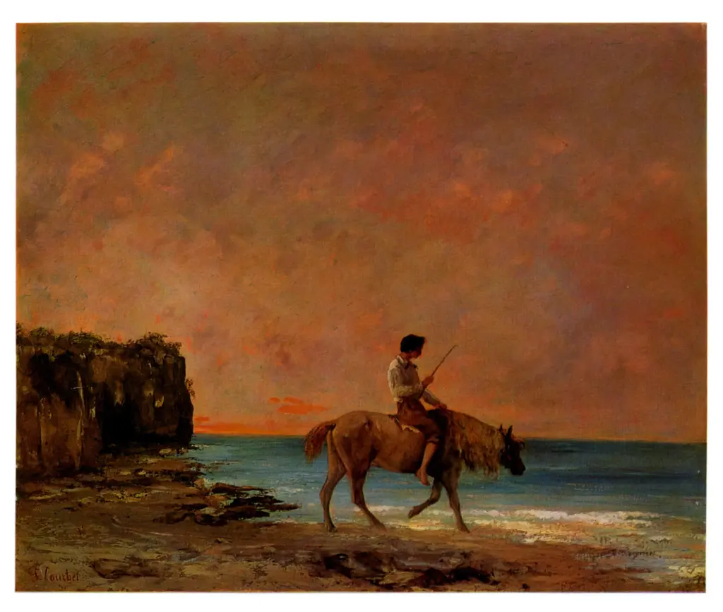 Anonimo , Courbet, Gustave - sec. XIX - Le Petit Cavalier &agrave; Saint-Aubin-sur-Mer , fronte