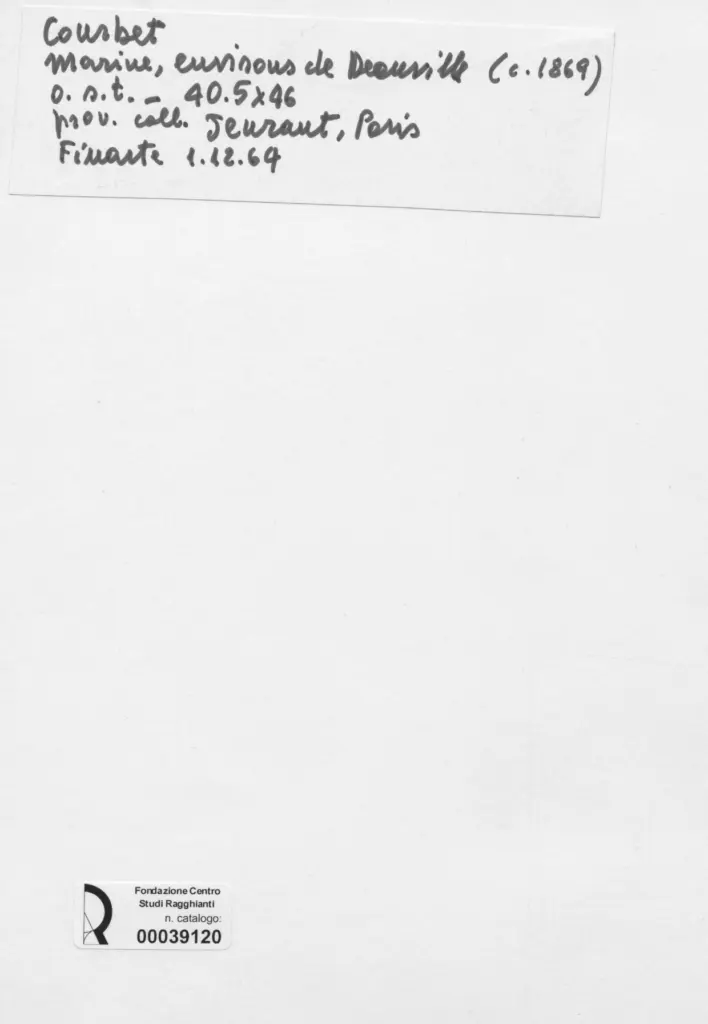 Anonimo , Courbet, Gustave - sec. XIX - Marine, Envirous de Deauville , retro