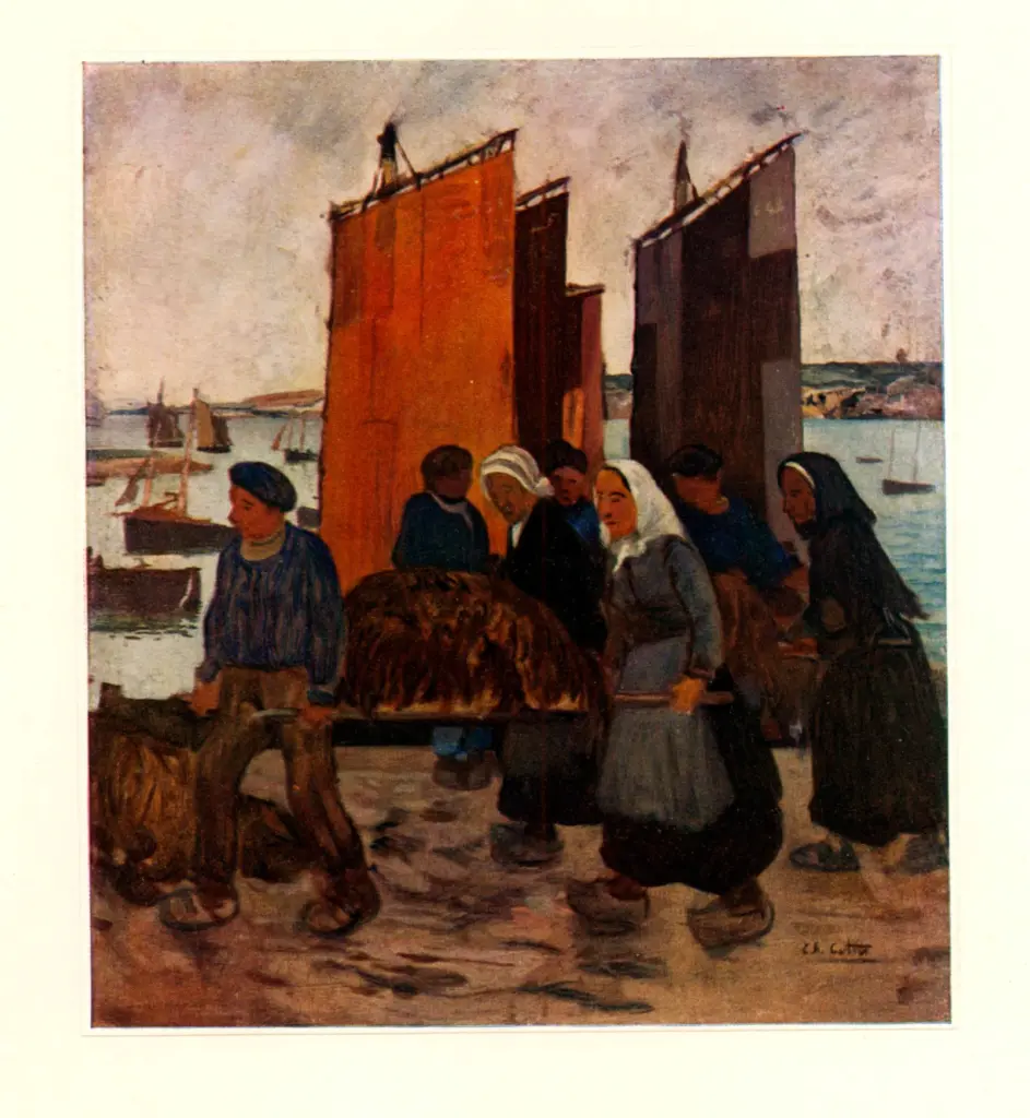 Collet, Charles , Pêcheurs bretons débarquant du goémon