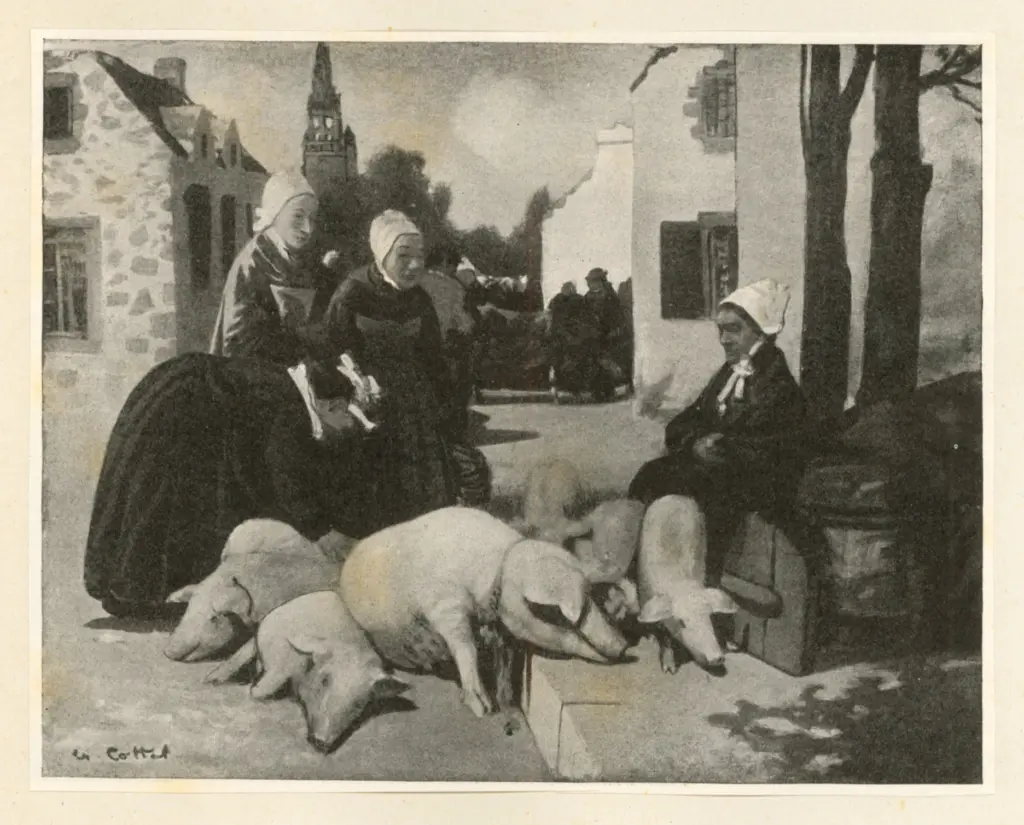 Collet, Charles , Marché aux porcs en Bretagne