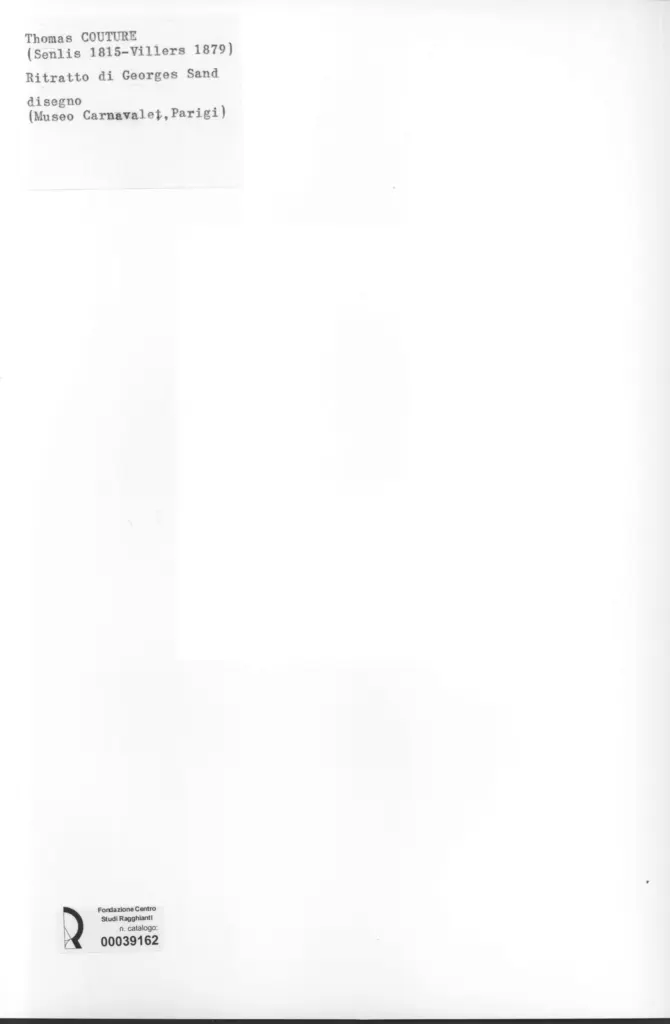 Anonimo , Couture, Thomas - sec. XIX - Ritratto di Georges Sand , retro