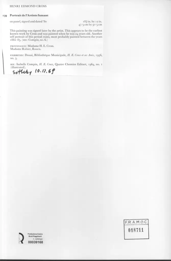 Anonimo , Cross, Henri Edmond - sec. XIX , retro