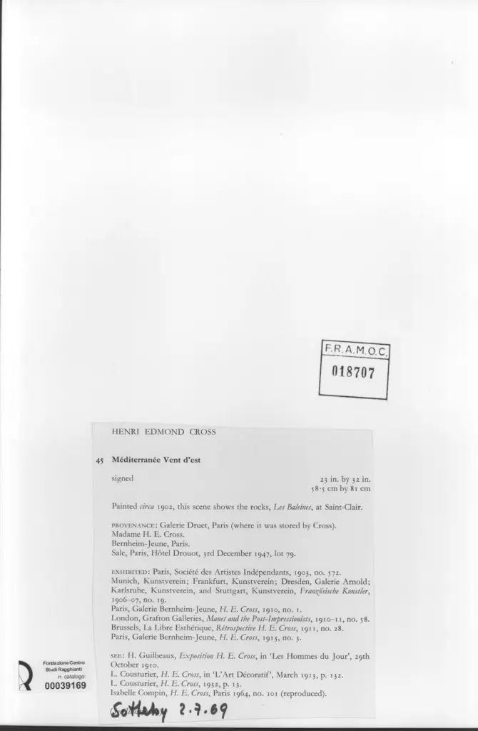 Anonimo , Cross, Henri Edmond - sec. XX - M&eacute;diterran&eacute;e vent d'est , retro
