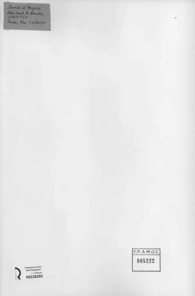 Anonimo , D'angers, Pierre Jean David - sec. XIX - Mon. Comte De Bourke , retro