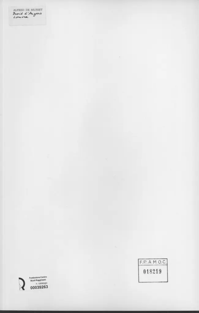 Anonimo , D'angers, Pierre Jean David - sec. XIX - Alfred De Musset , retro
