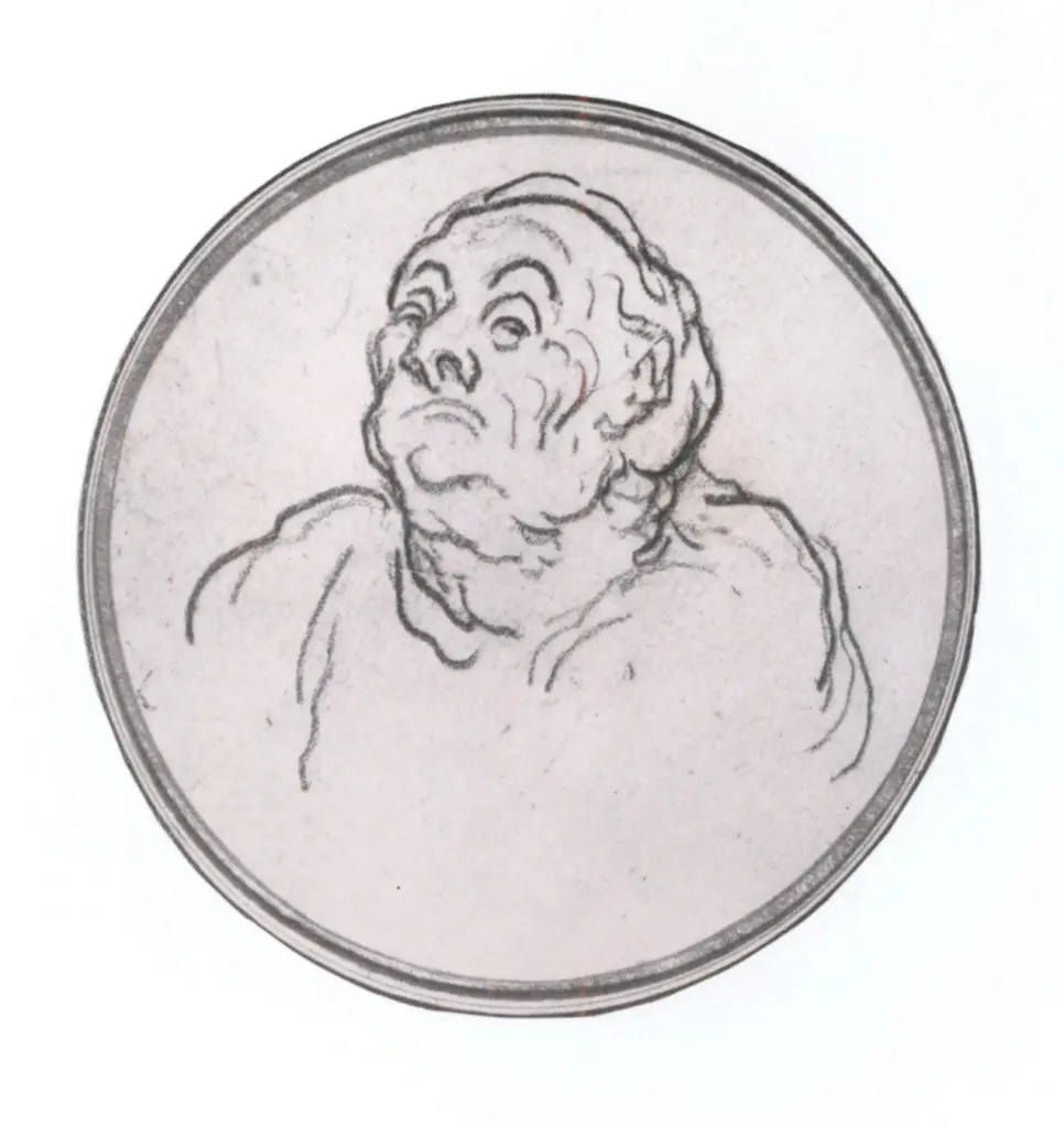 Anonimo , Daumier, Honor&eacute; - sec. XIX - T&ecirc;te d'Expression , fronte