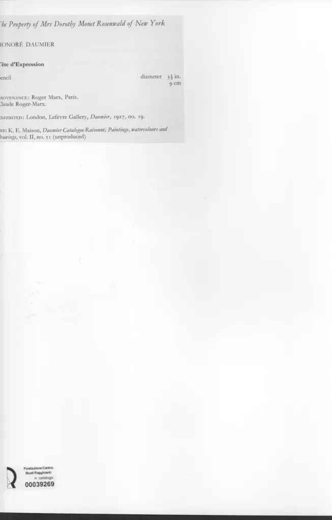 Anonimo , Daumier, Honor&eacute; - sec. XIX - T&ecirc;te d'Expression , retro