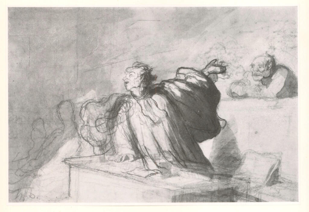 Anonimo , Daumier, Honoré - sec. XIX - Un avocat plaidant , fronte
