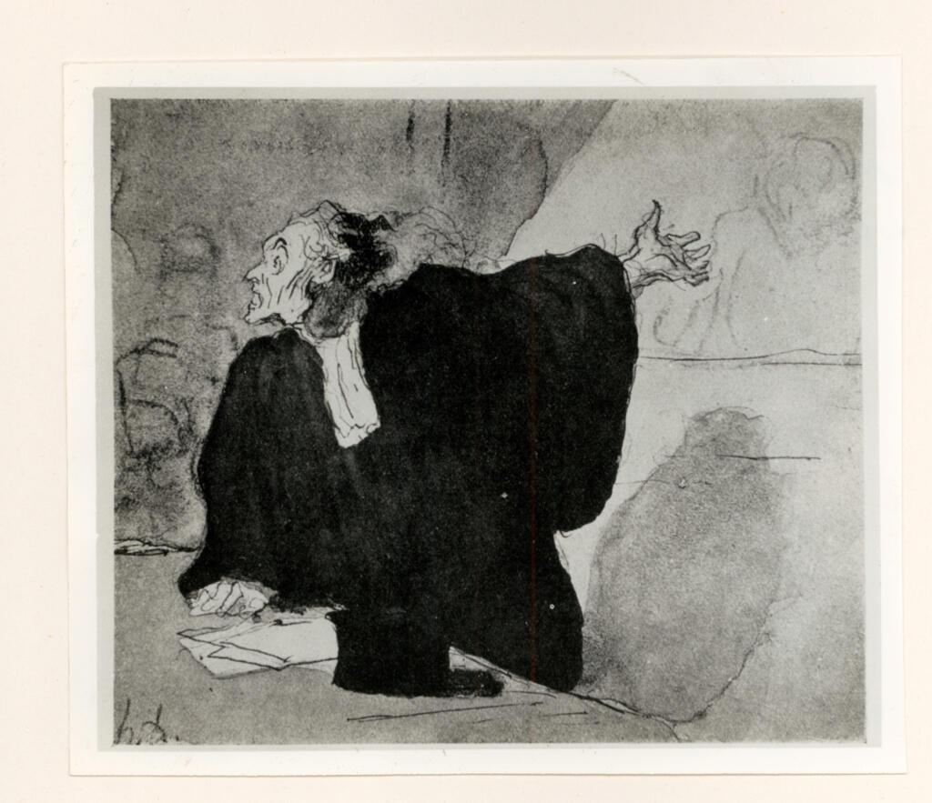 Anonimo , Daumier, Honoré - sec. XIX - Un avocat plaidant , fronte