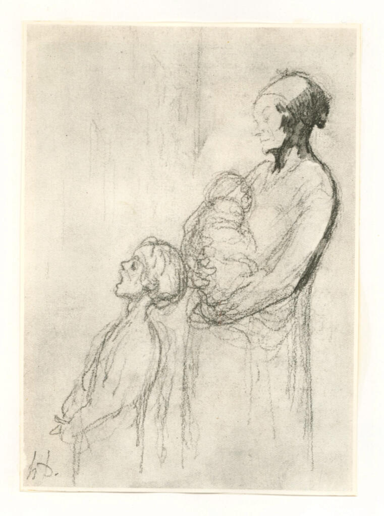 Anonimo , Daumier, Honoré - sec. XIX - Balia con bambini , fronte