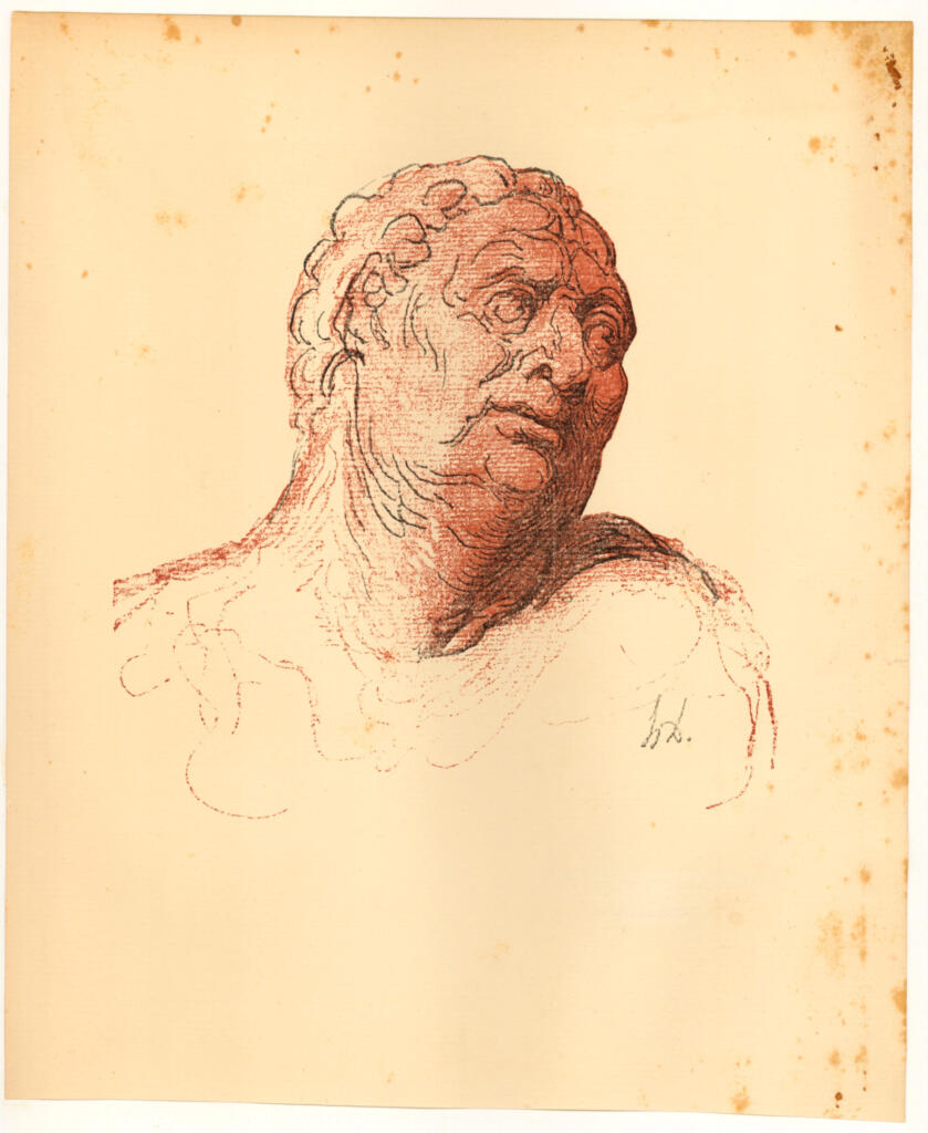 Anonimo , Daumier, Honoré - sec. XIX - Tête d'homme , fronte