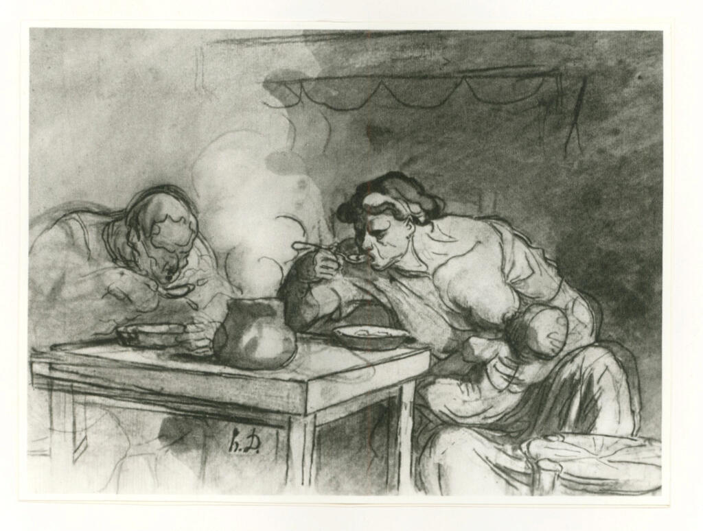 Anonimo , Daumier, Honoré - sec. XIX - La soupe , fronte