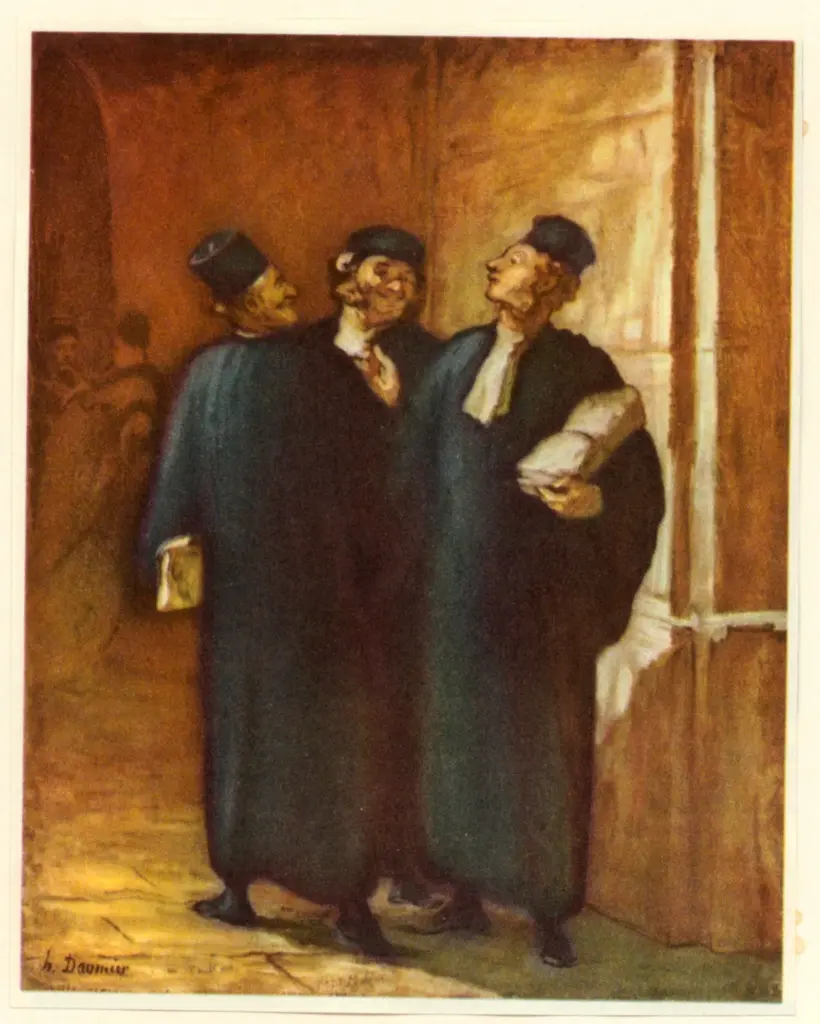 Anonimo , Daumier, Honor&eacute; - sec. XIX - Three lawyers , fronte