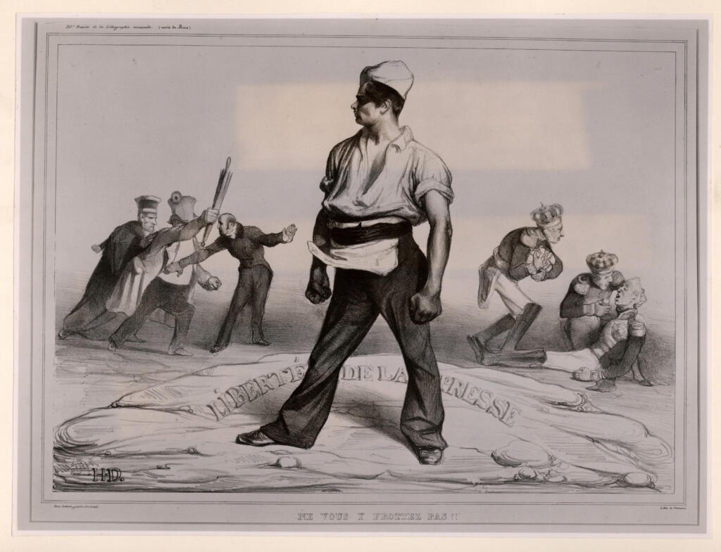 Anonimo , Daumier, Honoré - sec. XIX - Ne vous u frottes pan , fronte