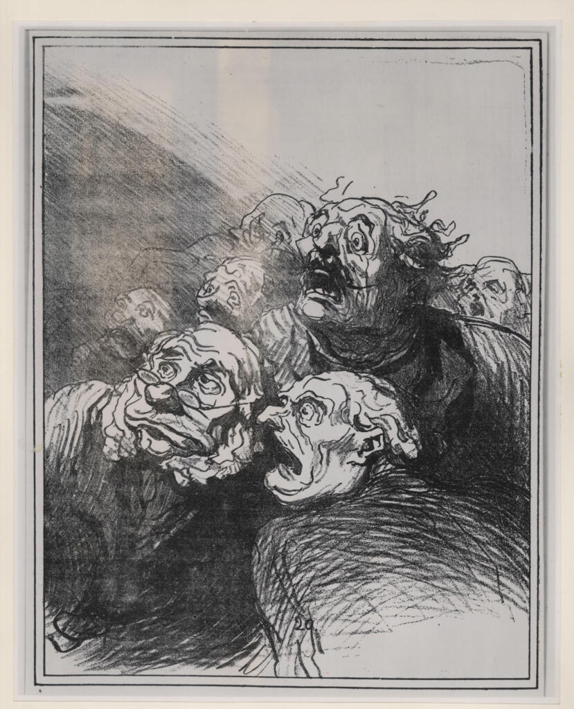 Daumier, Honoré , At the Bordeaux Assembly the moderate party takes a conciliatory stand