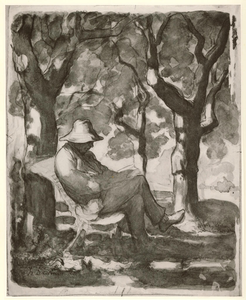 Anonimo , Daumier, Honoré - sec. XIX - Corot à ville d'Avray , fronte
