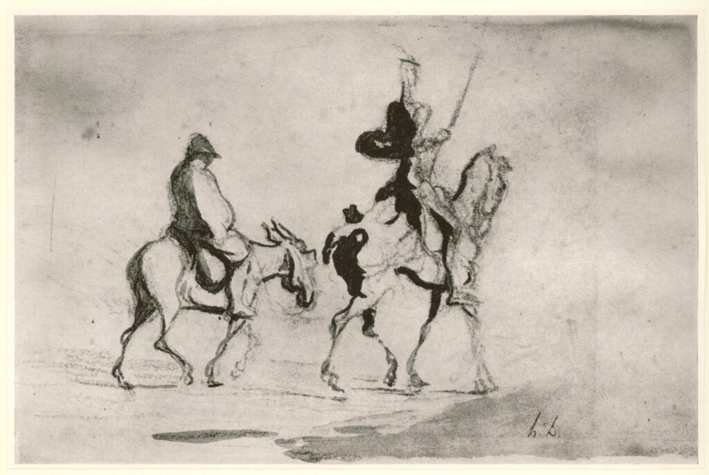 Anonimo , Daumier, Honoré - sec. XIX - Uomini a cavallo , fronte