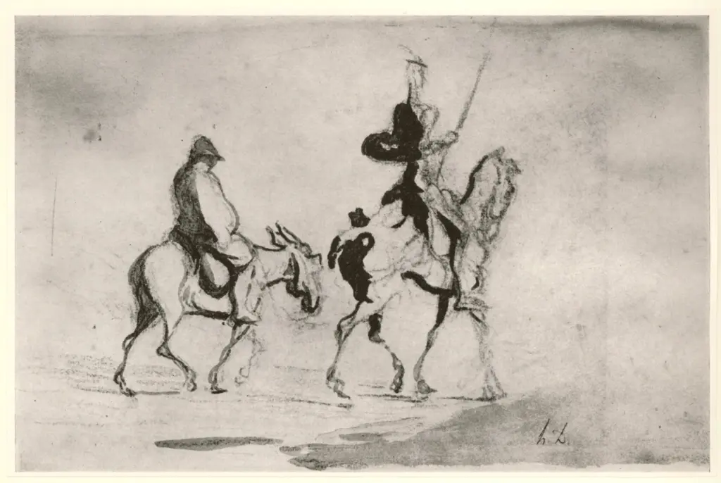 Anonimo , Daumier, Honor&eacute; - sec. XIX - Uomini a cavallo , fronte