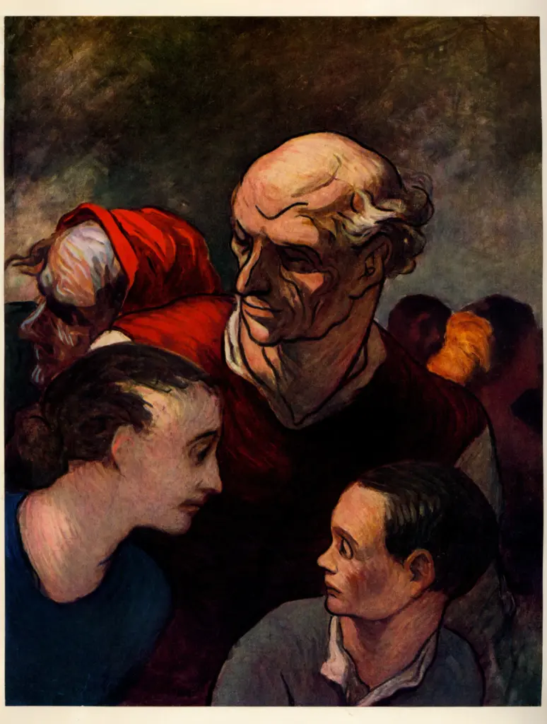 Anonimo , Daumier, Honor&eacute; - sec. XIX - Famiglia sulle barricate , fronte