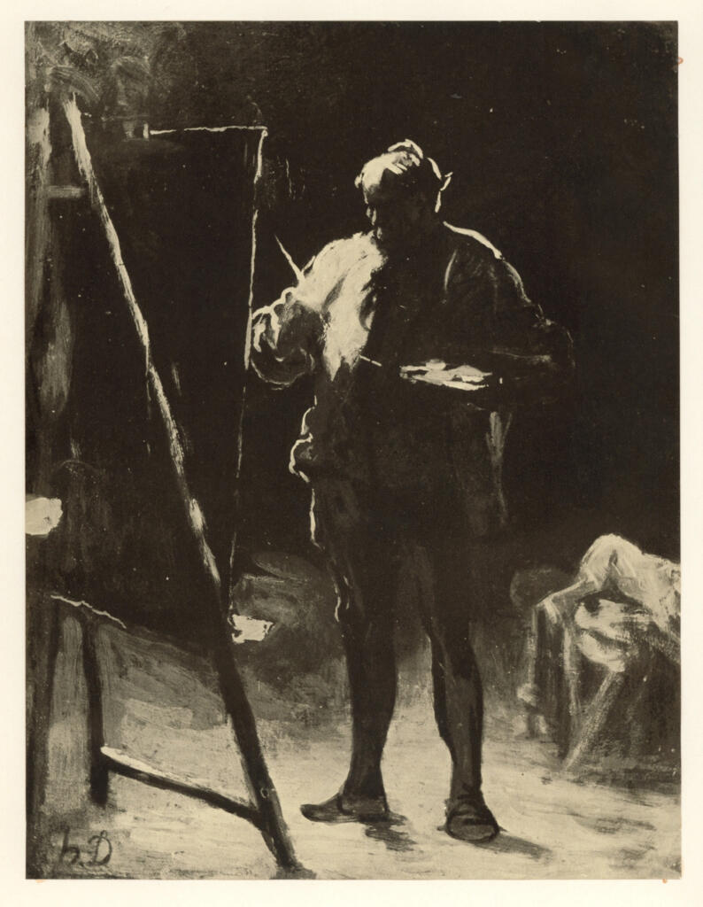 Anonimo , Daumier, Honoré - sec. XIX - Le peintre au chevalet , fronte