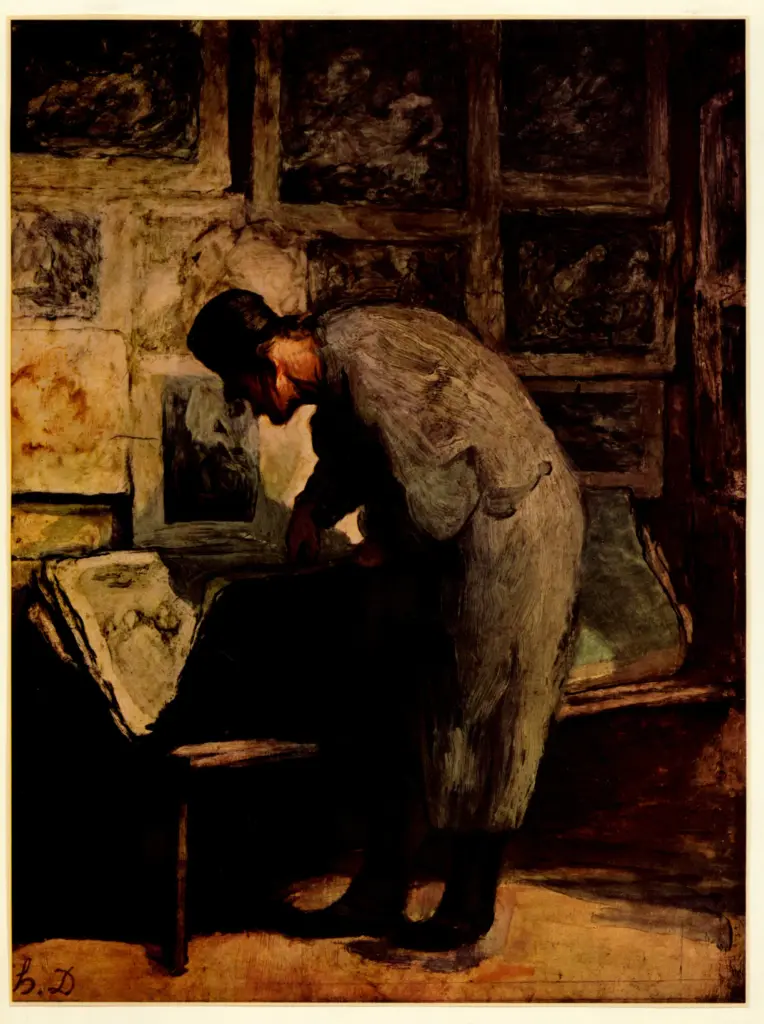 Anonimo , Daumier, Honor&eacute; - sec. XIX - Il collezionista di stampe , fronte