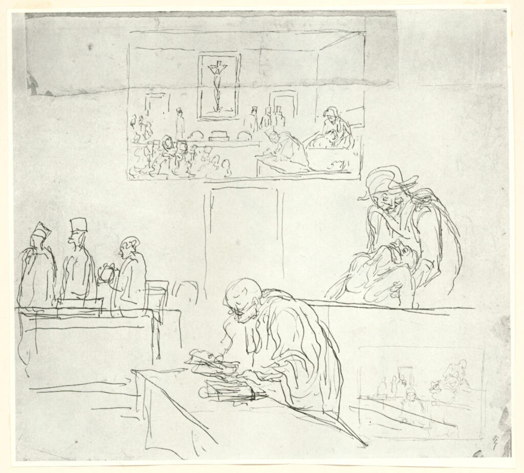 Anonimo , Daumier, Honoré - sec. XIX - Court Room scene , fronte