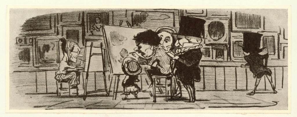 Daumier, Honoré , Dans la galerie du Louvre