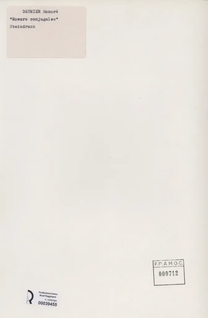 Anonimo , Daumier, Honor&eacute; - sec. XIX - Mpeurs conjugales , retro