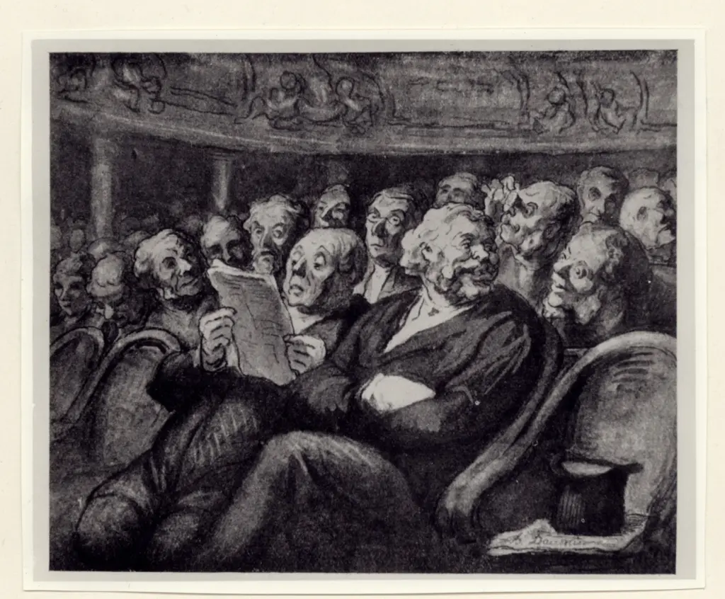 Anonimo , Daumier, Honor&eacute; - sec. XIX - Pendant l'entr'acte &agrave; la Comedi&eacute; Francaise , fronte