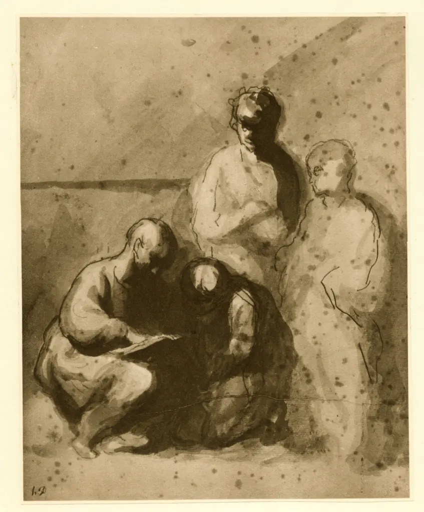 Anonimo , Daumier, Honor&eacute; - sec. XIX - Enfant lisant , fronte