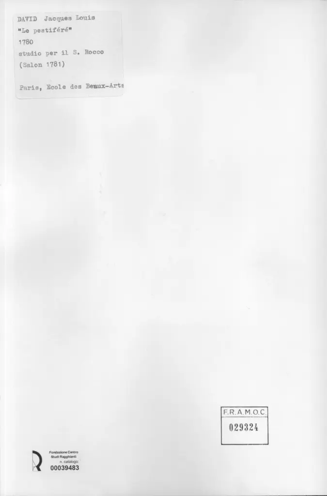 Anonimo , David, Jacques-Louis - sec. XVIII - Le pestif&eacute;r&eacute; , retro