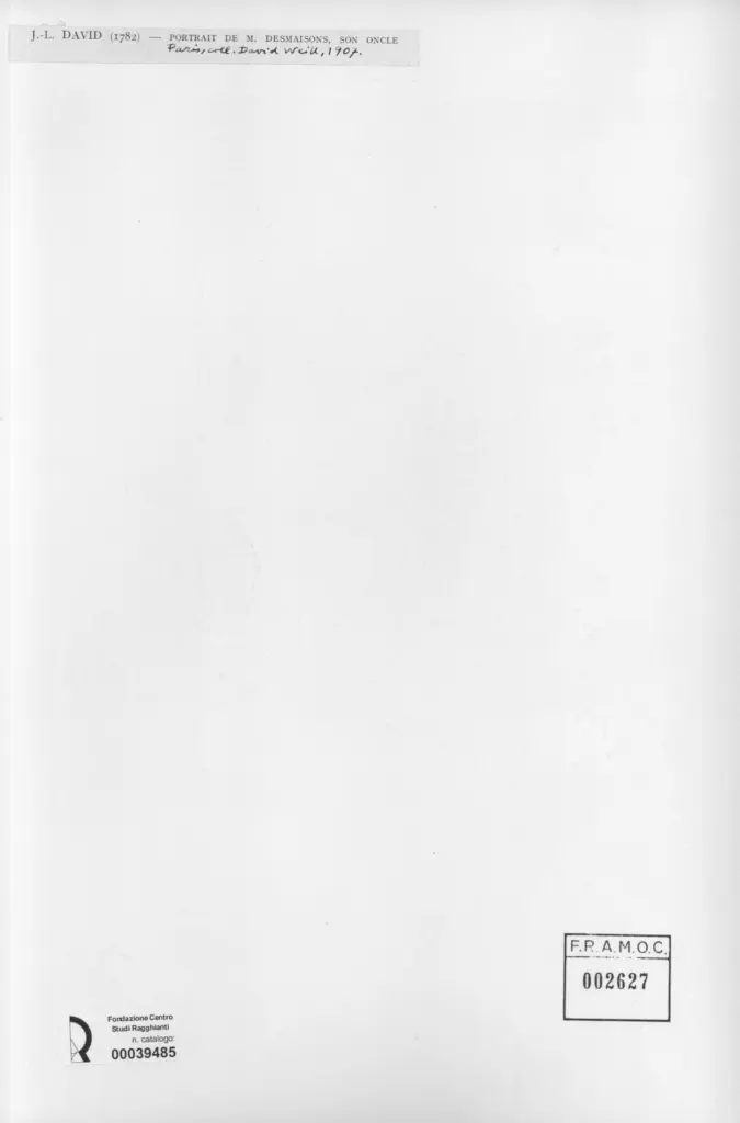 Anonimo , David, Jacques-Louis - sec. XVIII - Portrait de M. Desmaisons, son oncle , retro